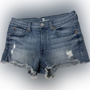 7 for all mankind cut off jean shorts